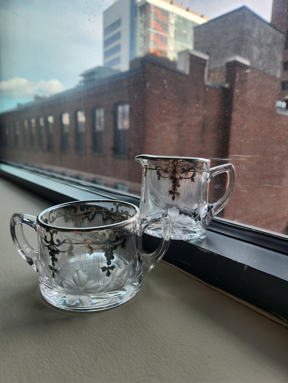 Antique Sterling Silver Cream And Sugar Set
